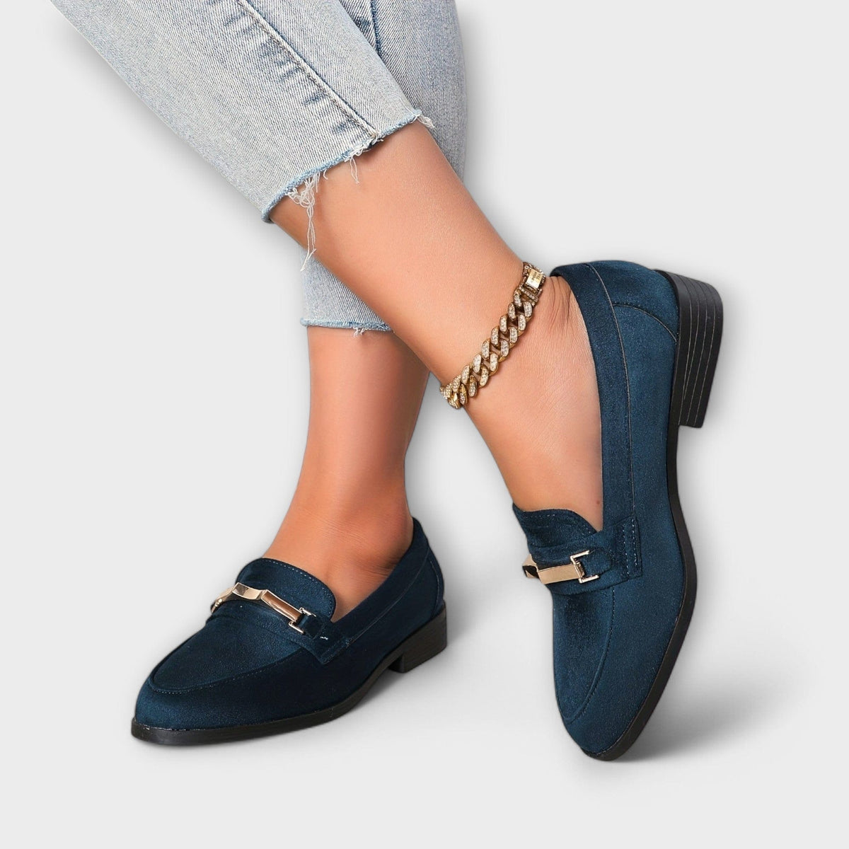 Sacha Havre | Mocassins Daim Chaîne Dorée Nathalie