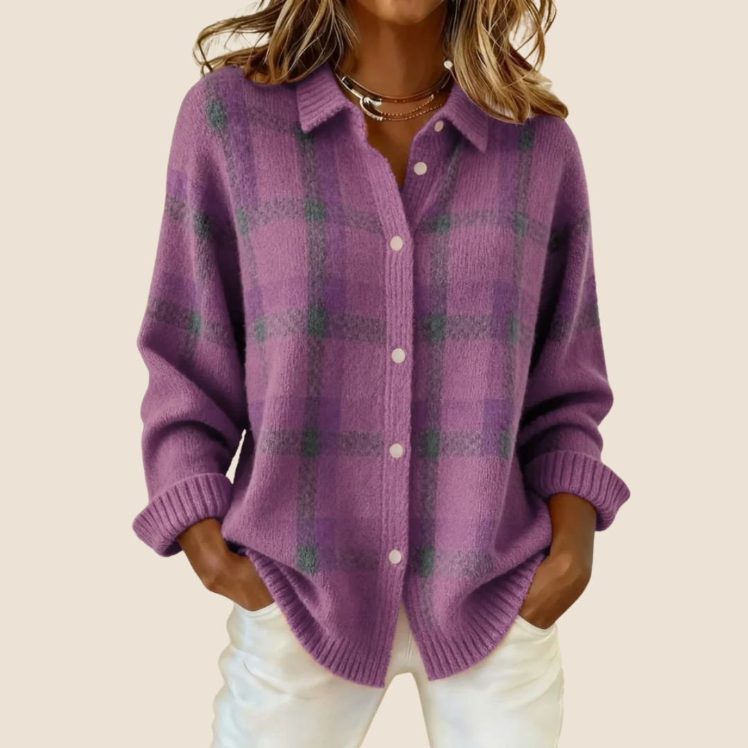 Sacha Havre | Veste-Chemise en Maille à Carreaux Florence