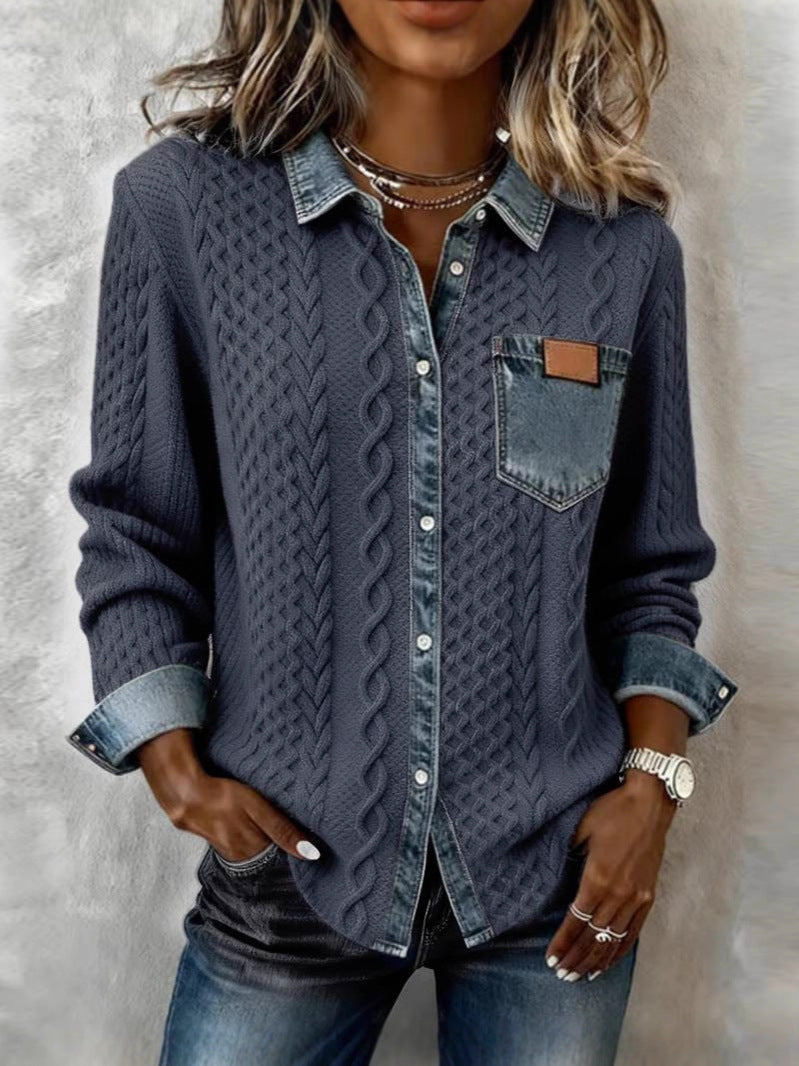 Chemise Maille Torsadée pour Femme Claire