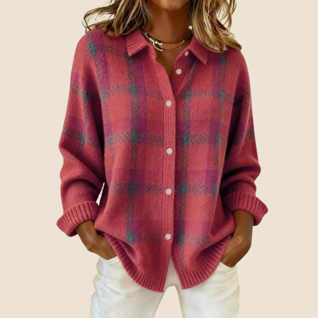 Sacha Havre | Veste-Chemise en Maille à Carreaux Florence