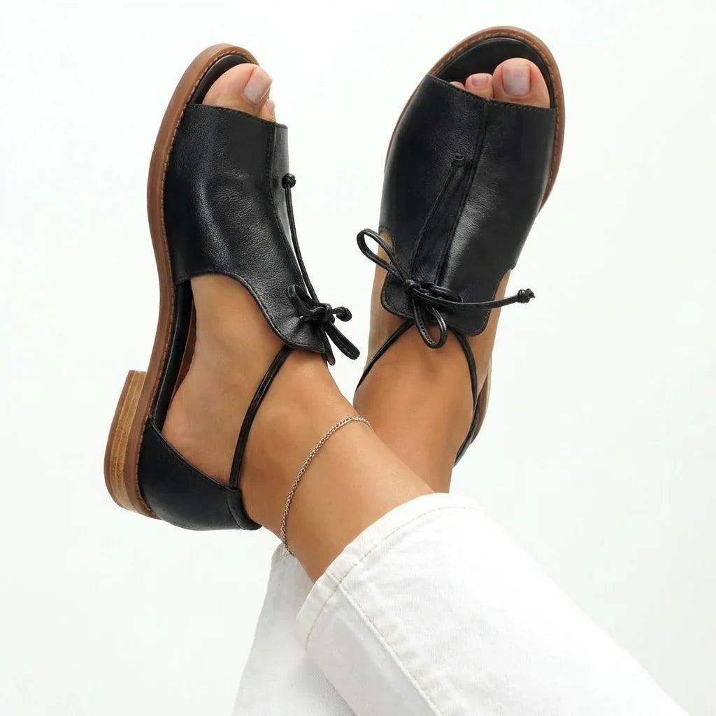 Sacha Havre | Sandales Plates en Cuir Nicole