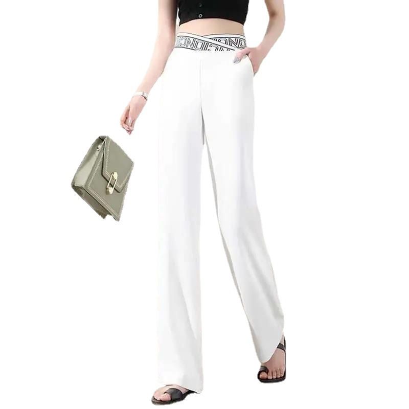Pantalon Droit Extensible à Taille Haute et Jambes Larges pour Femmes【Achetez-En 2 Et Obtenez La Livraison Gratuite】