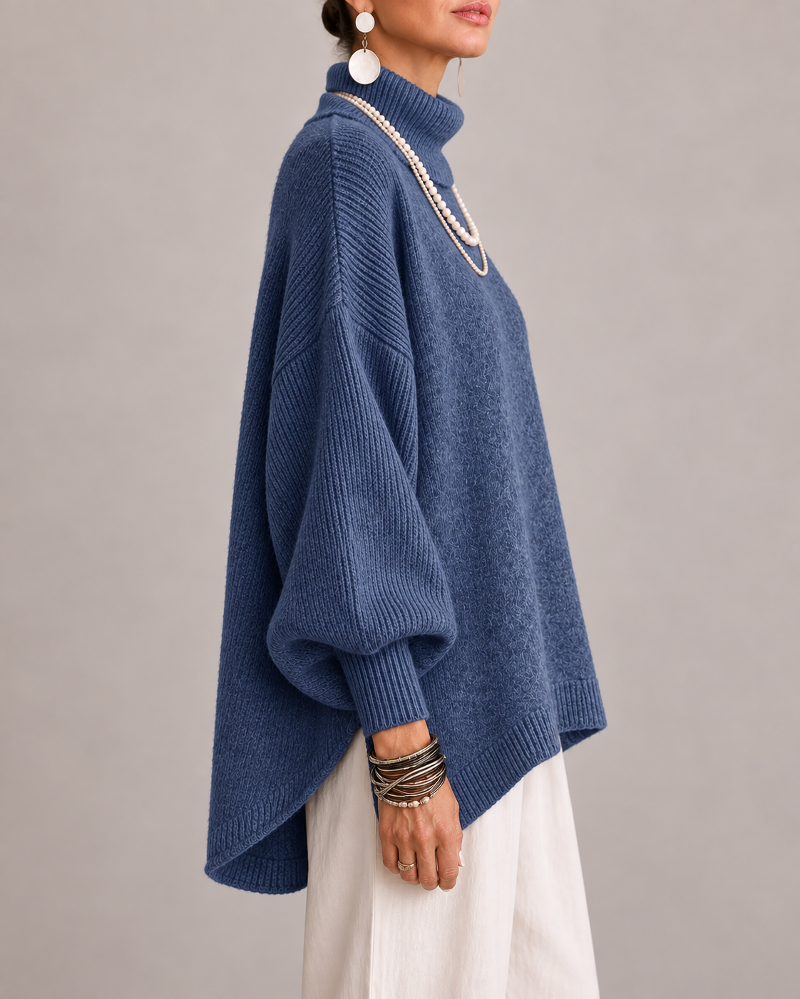 Pull Col Roulé Oversize pour Femme Pauline