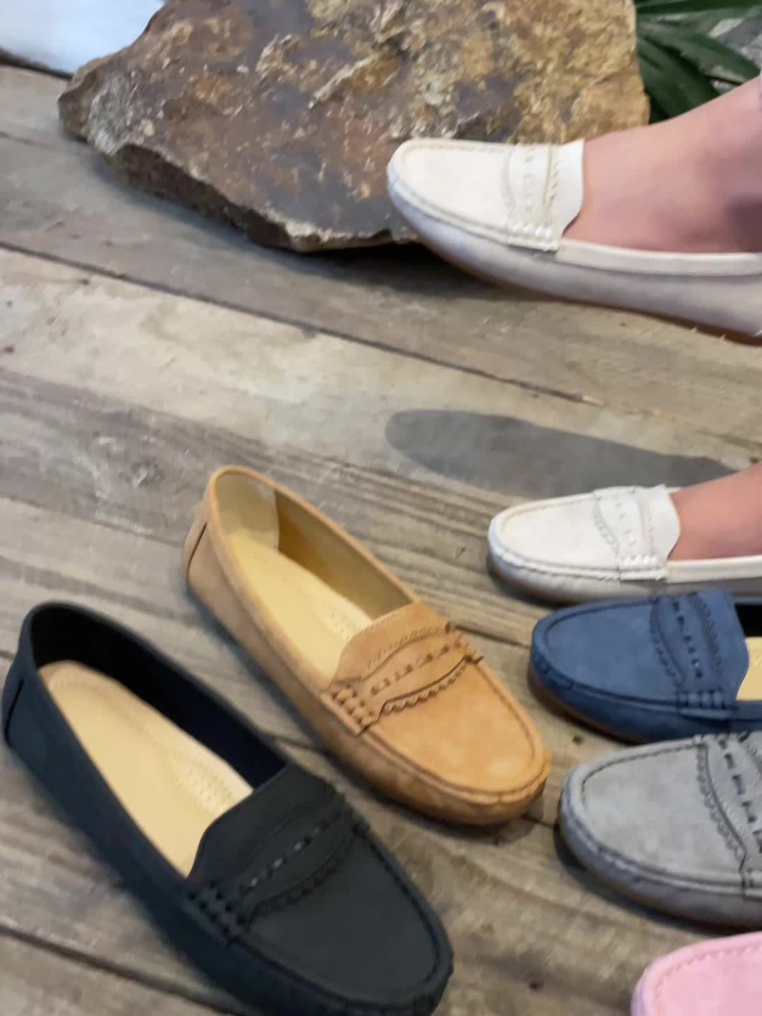 Mocassins Effet Daim Festonnés Marie