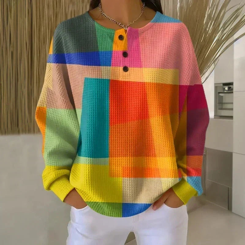 Pull Gaufré Colorblock pour Femme Juliette