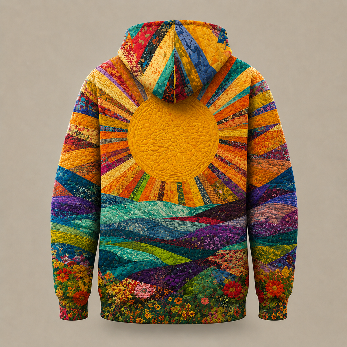 Sweat à Capuche Soleil Fleuri pour Femme Sandrine