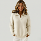 Soline — Pull à Col Ouvert au Style Décontracté et Élégant