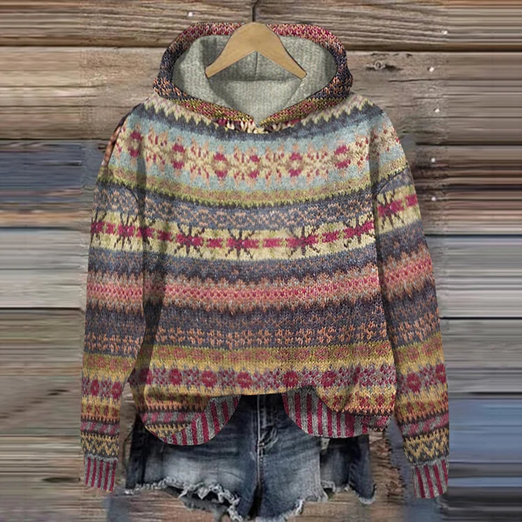 Pull à Capuche Jacquard pour Femme Chloé