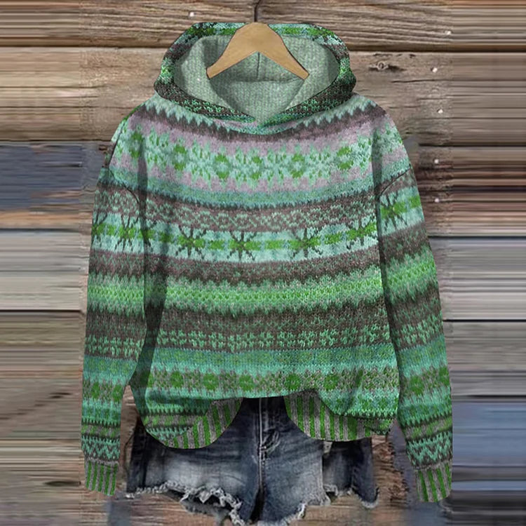 Pull à Capuche Jacquard pour Femme Chloé
