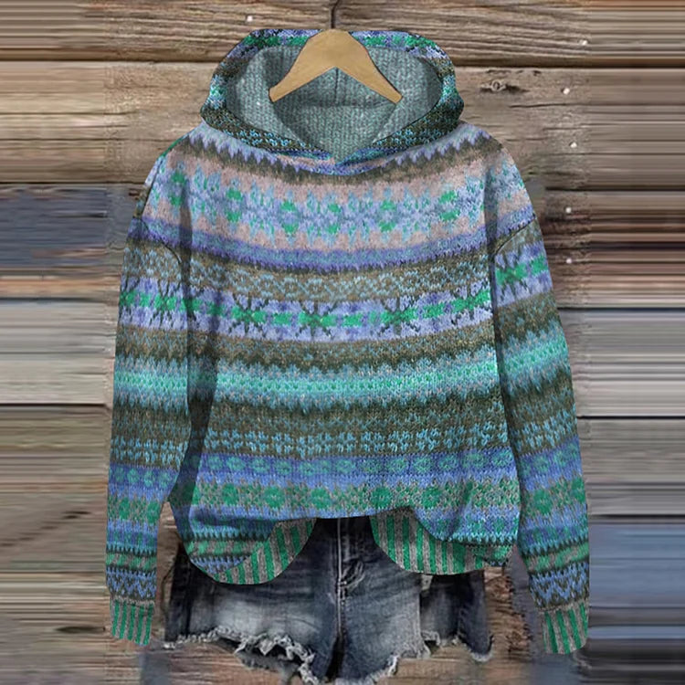 Pull à Capuche Jacquard pour Femme Chloé