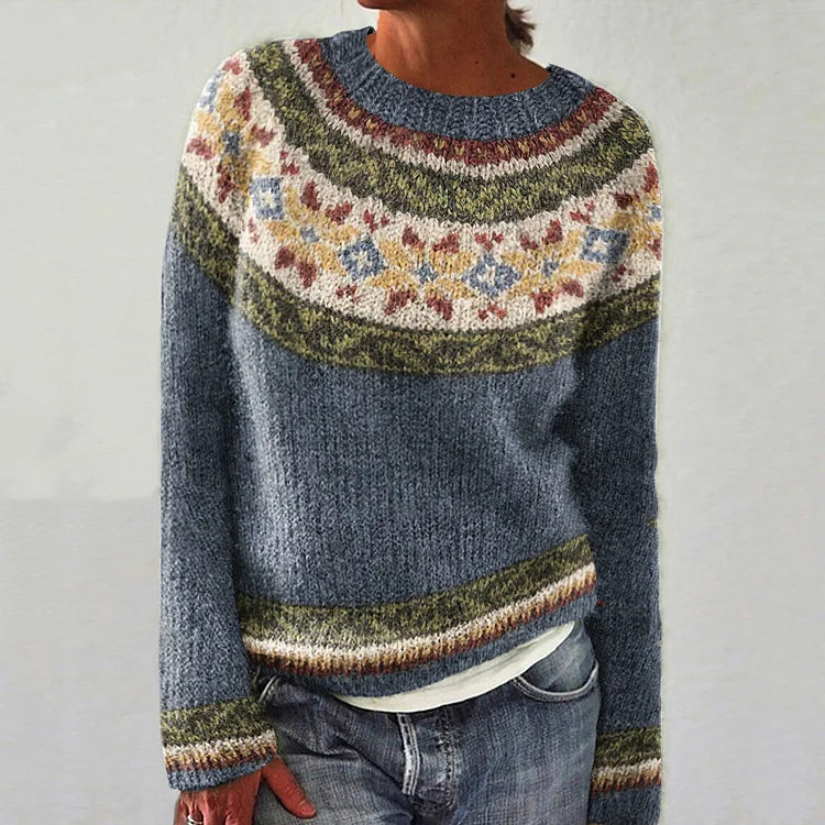 Pull Empiècement Jacquard pour Femme Marie