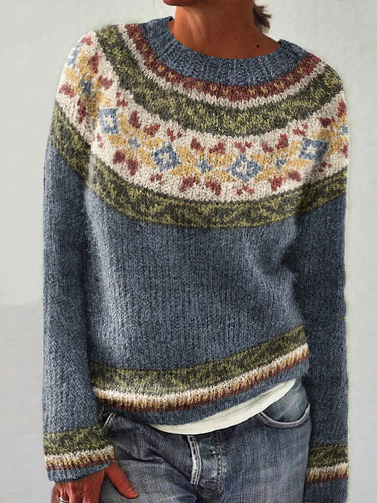 Pull Empiècement Jacquard pour Femme Marie