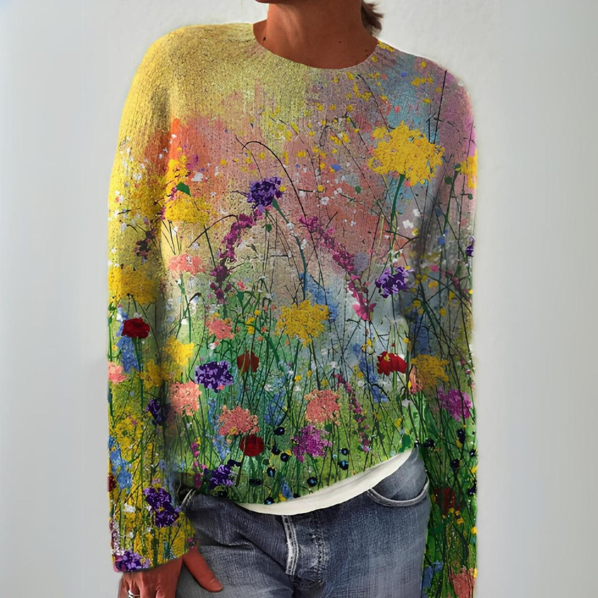 Pull Prairie Fleurie pour Femme Manon