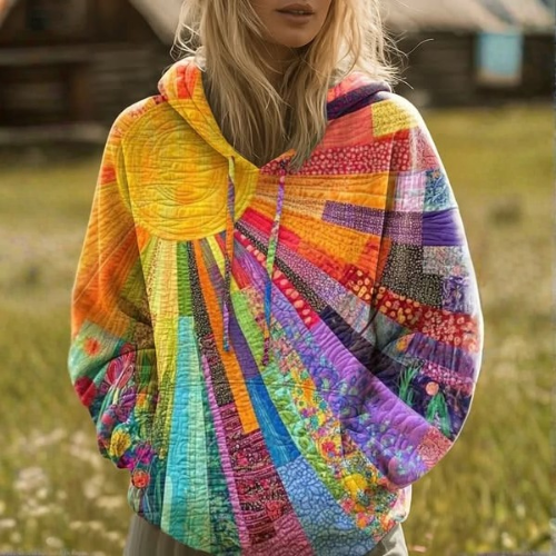 Sweat à Capuche Patchwork pour Femme Pauline