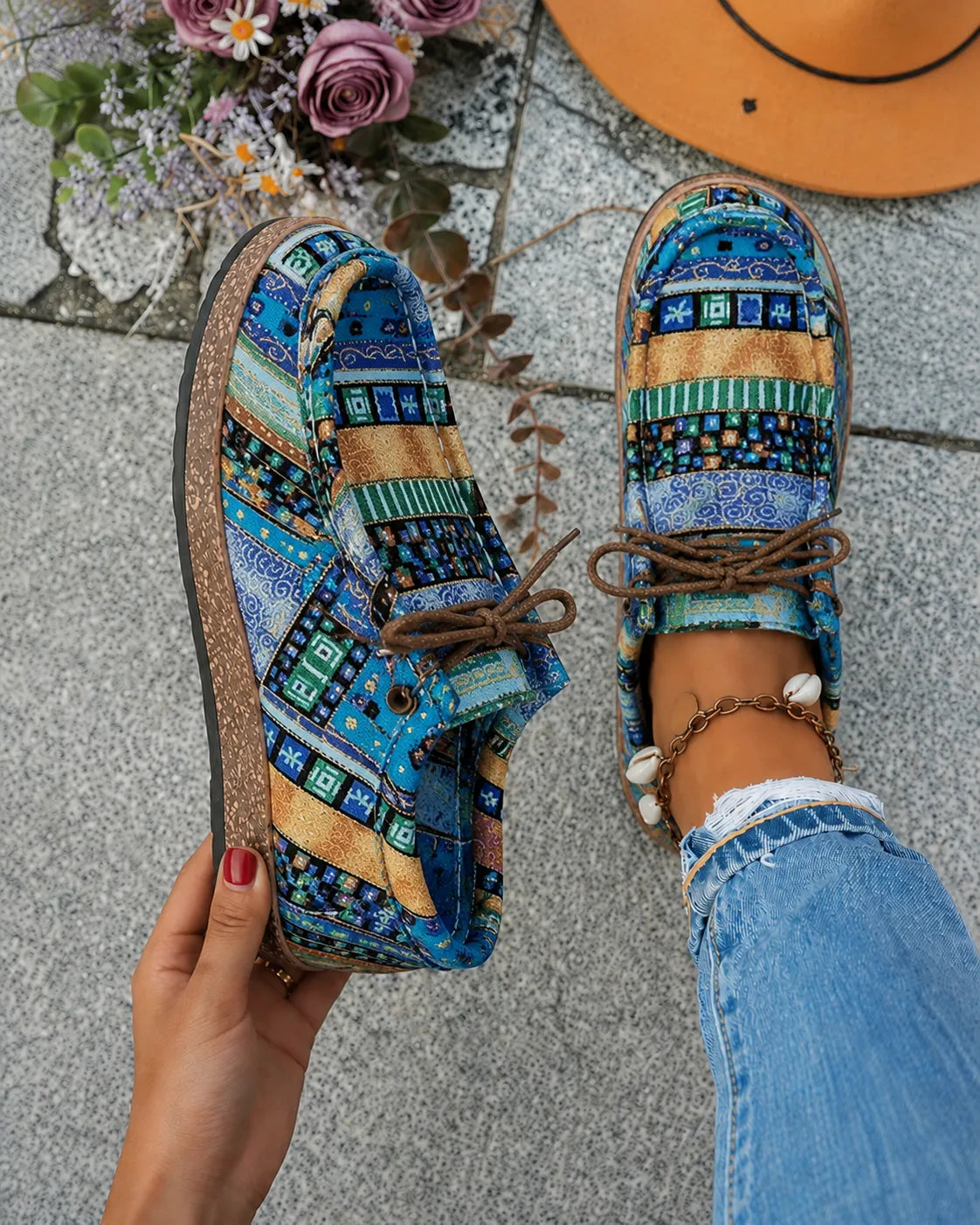 Sacha Havre | Mocassins Toile Imprimée Camille