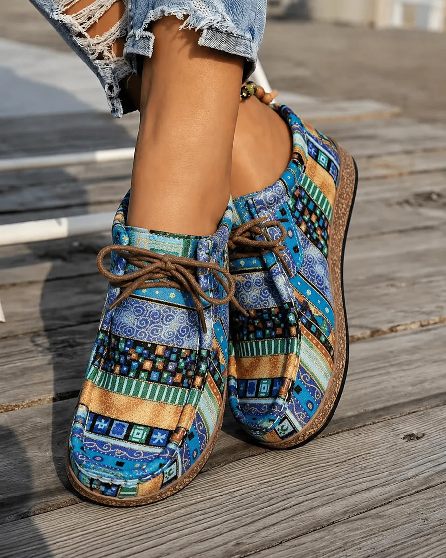 Sacha Havre | Mocassins Toile Imprimée Camille