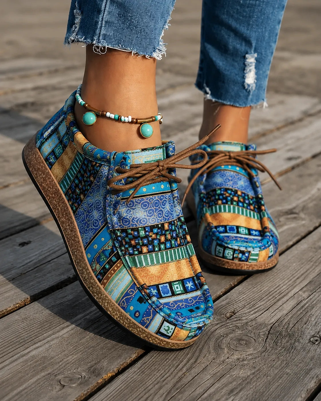 Sacha Havre | Mocassins Toile Imprimée Camille
