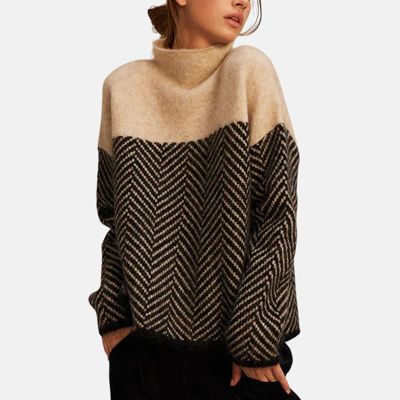 Pull Col Montant Chevrons pour Femme Françoise