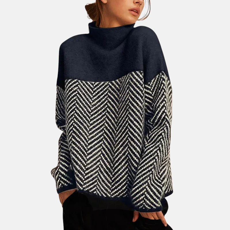 Pull Col Montant Chevrons pour Femme Françoise
