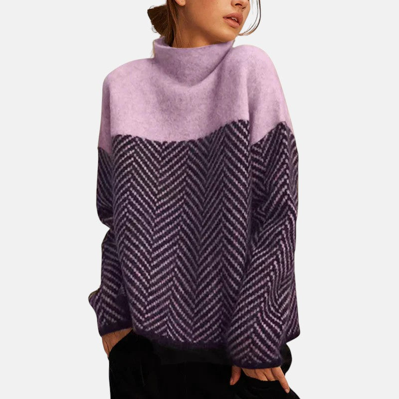 Pull Col Montant Chevrons pour Femme Françoise