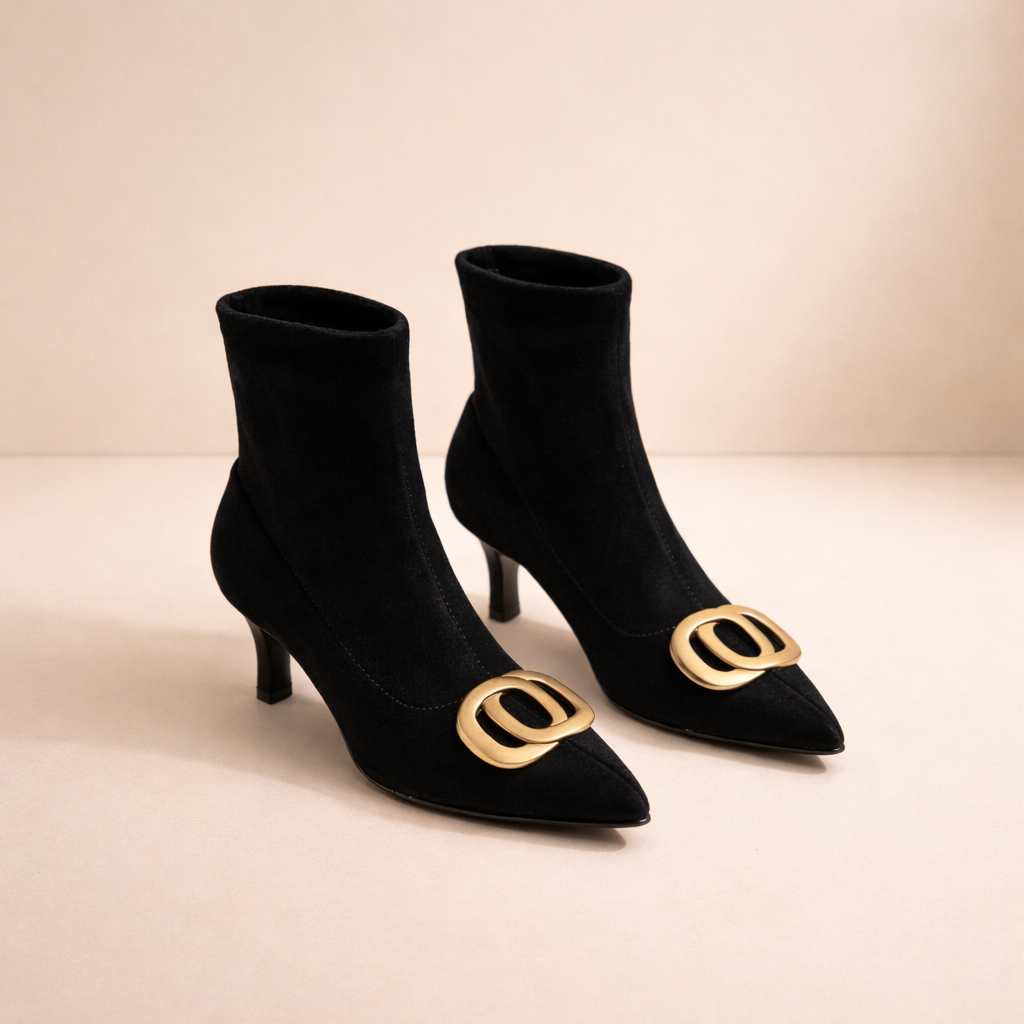 Sacha Havre | Bottines Pointues en Velours Juliette