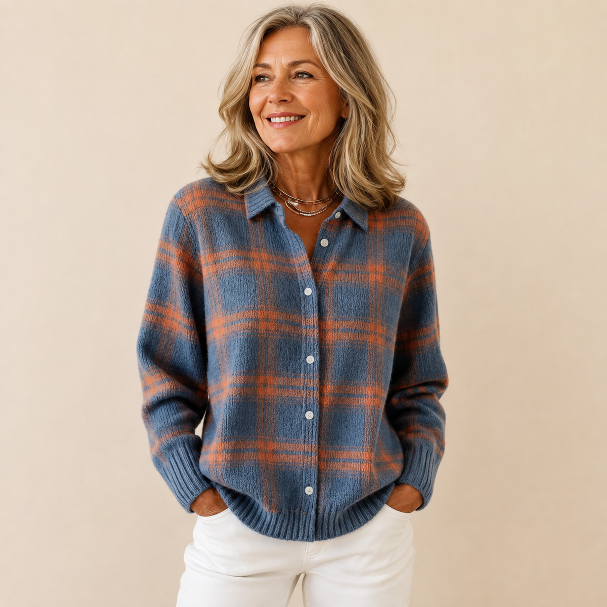 Sacha Havre | Veste-Chemise en Maille à Carreaux Florence