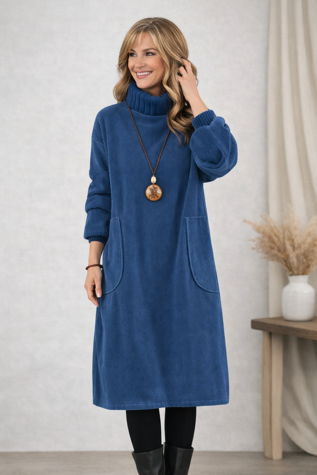 Auréa — Robe Midi Douce au Style Intemporel