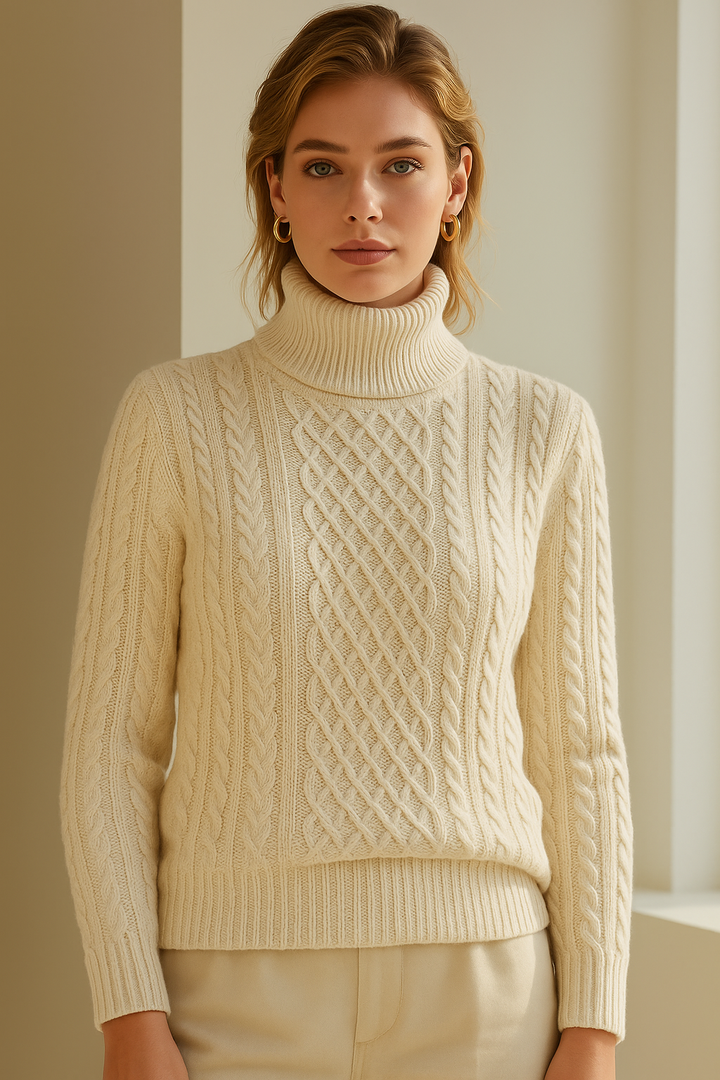 Pull Torsadé Col Roulé pour Femme Claudine