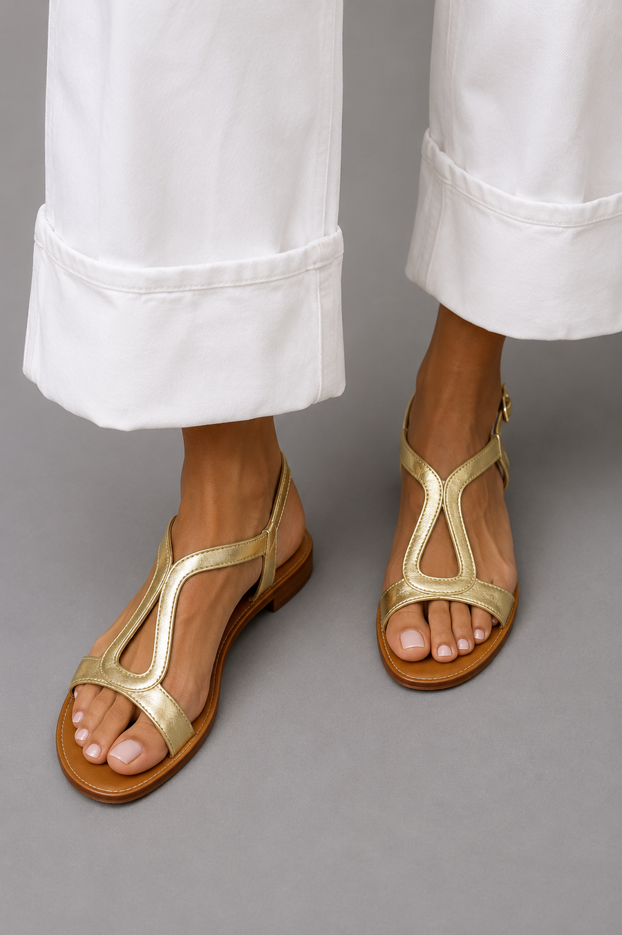 Sacha Havre | Sandales Plates Lanière en T Élina