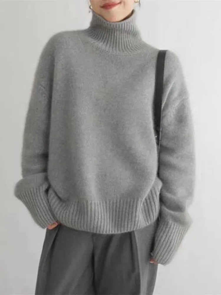 Pull Col Roulé Oversize pour Femme Nathalie
