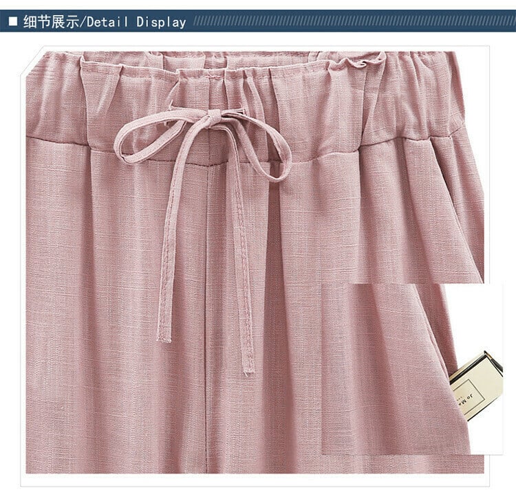 🔥New Arrival Hot Sale 🔥 Women's Solid Color Elastic Waist Loose Nine-Point Pants