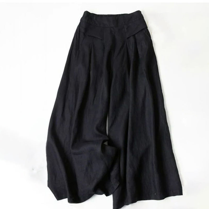 【Coton Et Lin】Pantalon Décontracté À Jambes Larges