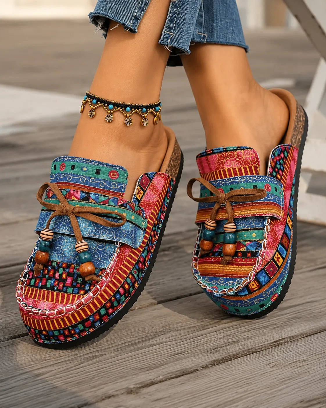 Sacha Havre | Mocassins Toile Imprimée Camille