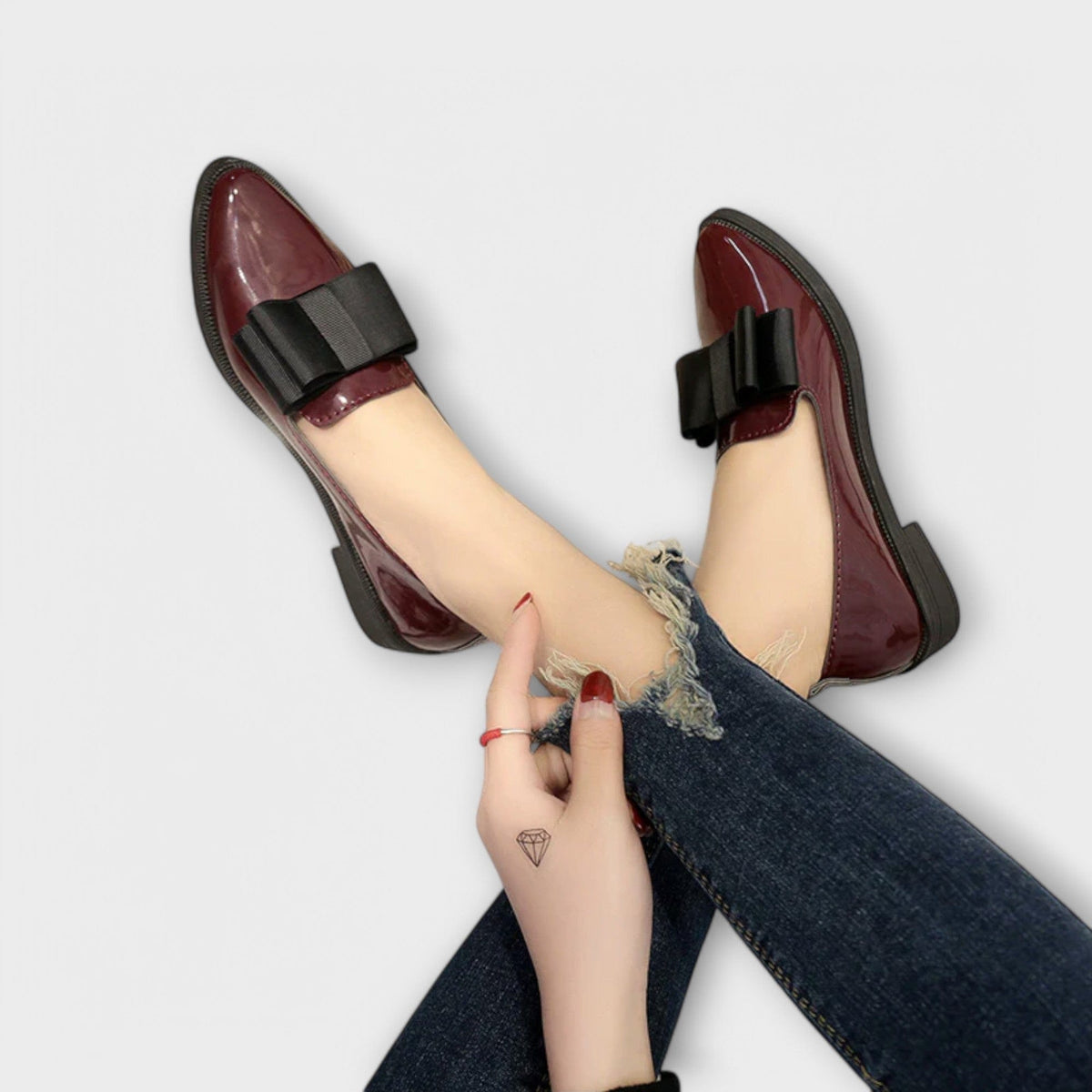 Sacha Havre | Mocassins Vernis à Nœud Charlotte
