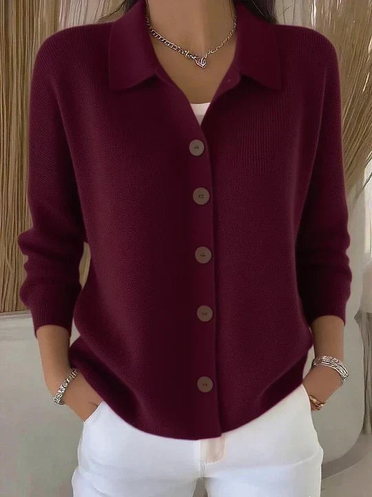 Cardigan Col Polo Boutonné pour Femme Isabelle