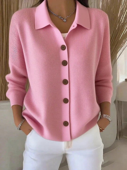Cardigan Col Polo Boutonné pour Femme Isabelle