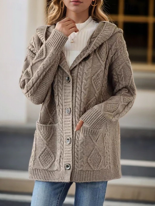 Gilet Torsadé à Capuche pour Femme Michèle