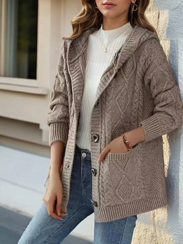 Gilet Torsadé à Capuche pour Femme Michèle
