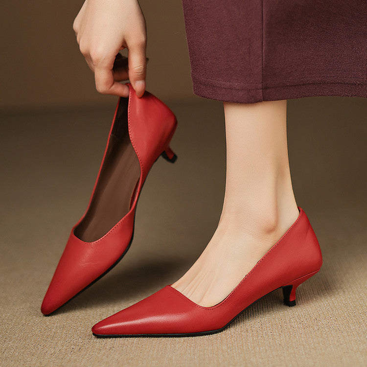 Sacha Havre | Escarpins Kitten Heel en Cuir Manon