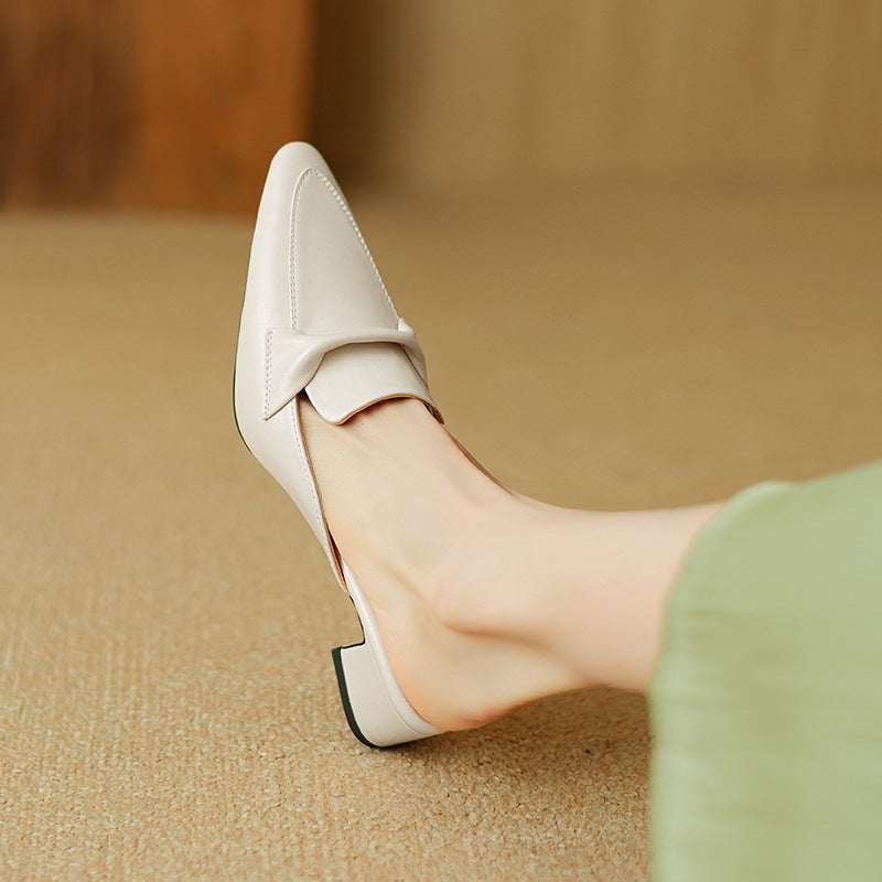 Sacha Havre | Mules Pointues en Cuir Béatrice