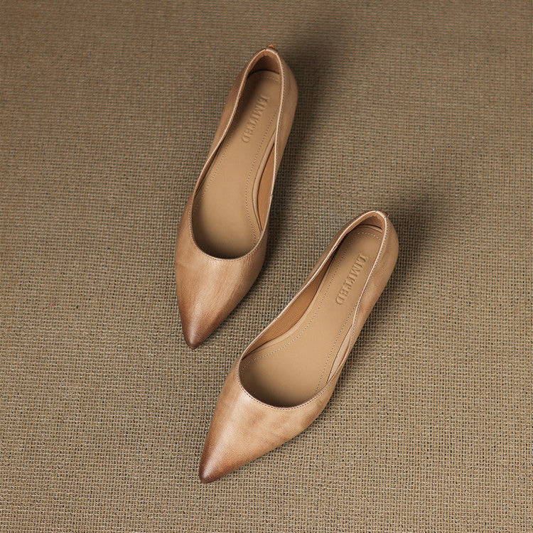 Sacha Havre | Ballerines Pointues en Cuir Marie