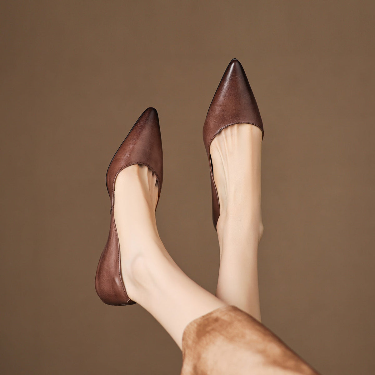 Sacha Havre | Ballerines Pointues en Cuir Marie