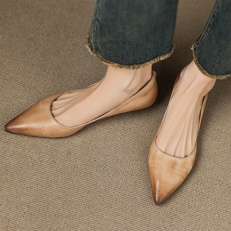 Sacha Havre | Ballerines Pointues en Cuir Marie