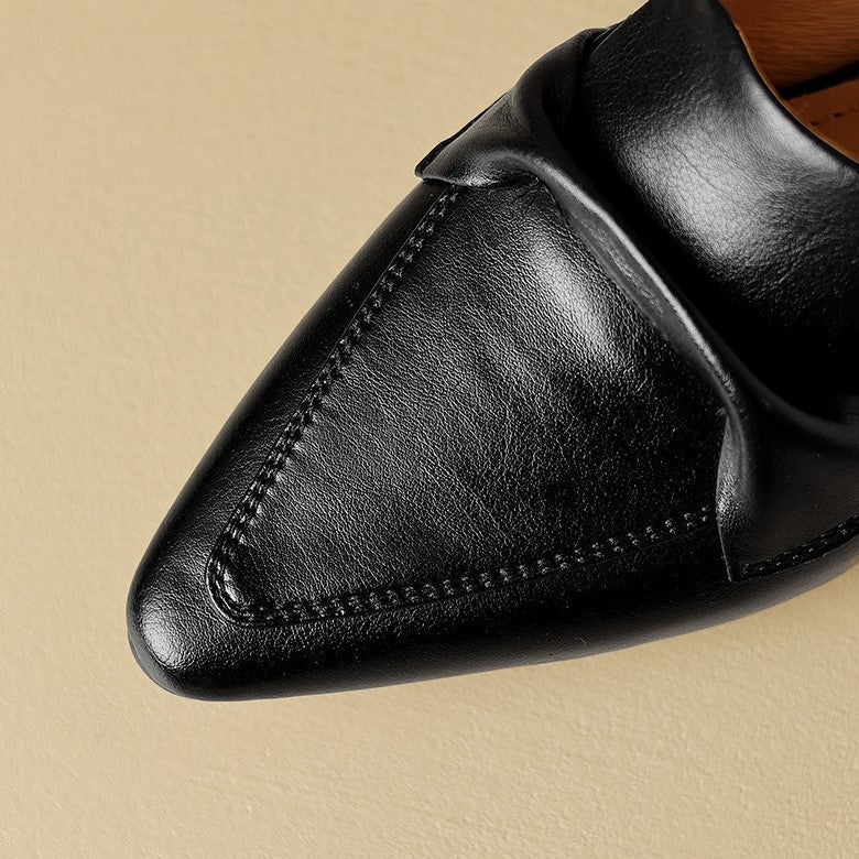 Sacha Havre | Mules Pointues en Cuir Béatrice
