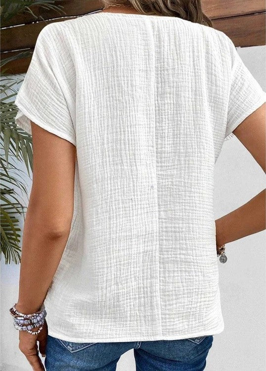 Blouse Boutonnée Grand Col pour Femme Liliane