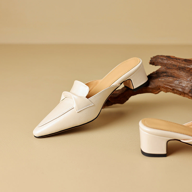 Sacha Havre | Mules Pointues en Cuir Béatrice