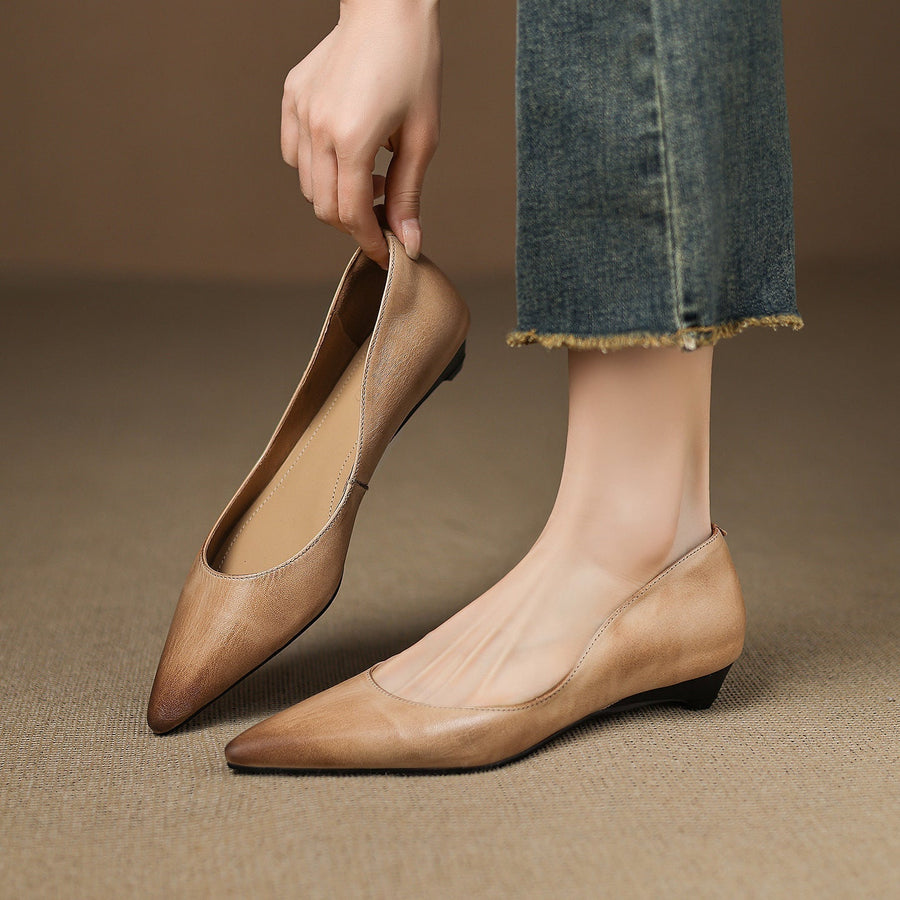 Sacha Havre | Ballerines Pointues en Cuir Marie