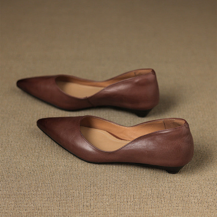 Sacha Havre | Ballerines Pointues en Cuir Marie