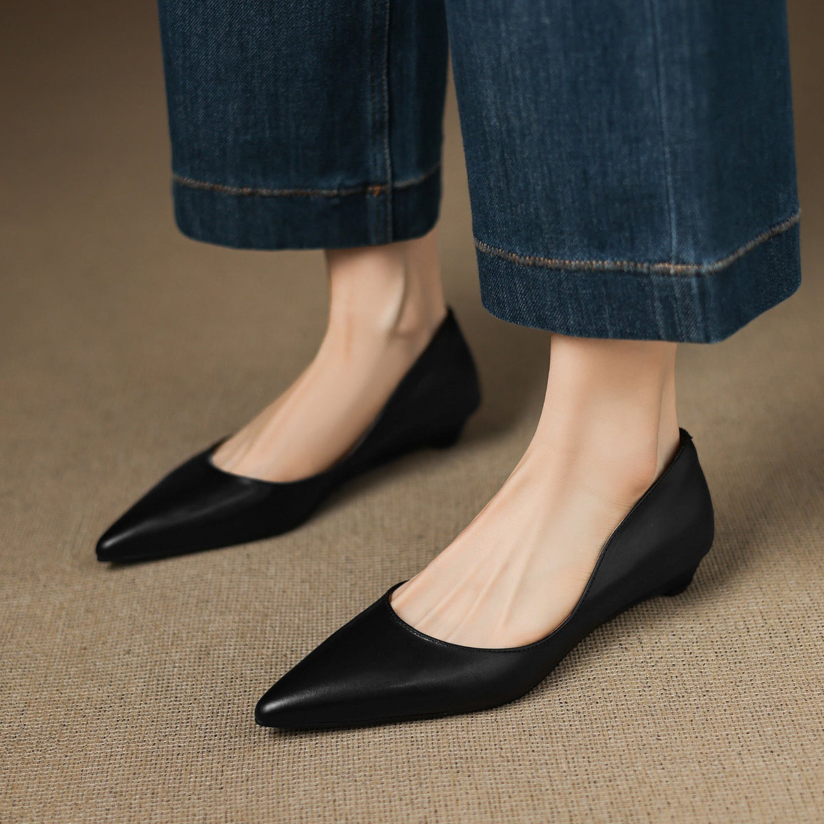 Sacha Havre | Ballerines Pointues en Cuir Marie
