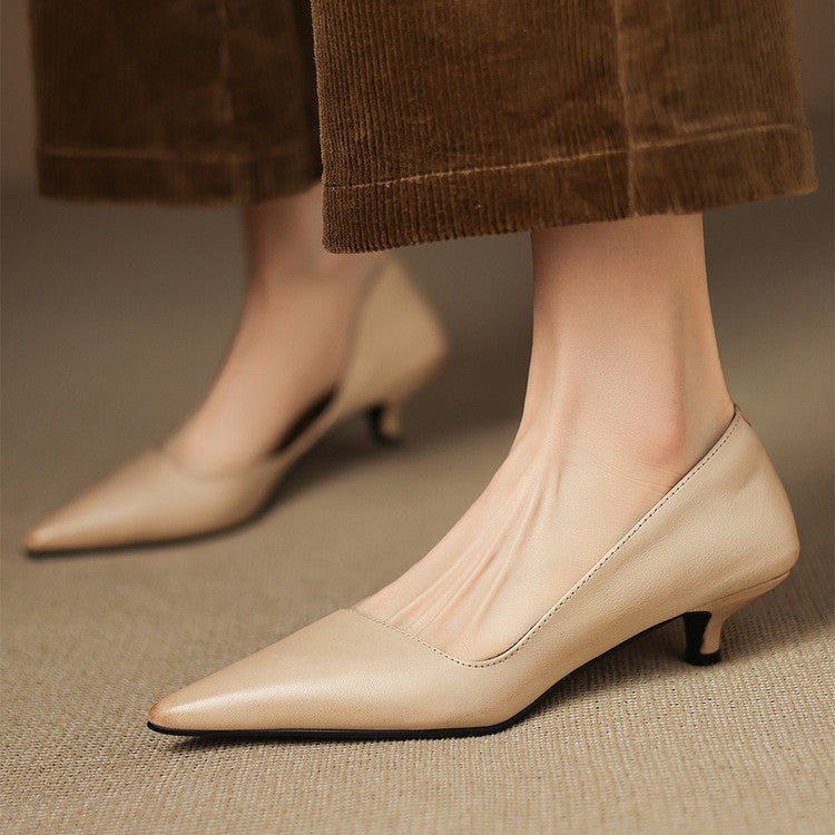 Sacha Havre | Escarpins Kitten Heel en Cuir Manon